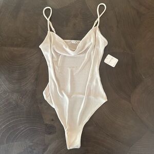 Free People Cream Chemise Bodysuit